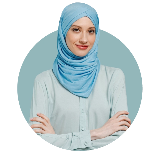 Salama Life Insurance in UAE, Hemaya Plus Family Plans, Tailored term assurance plan, image of confident Arab lady wearning Hijab