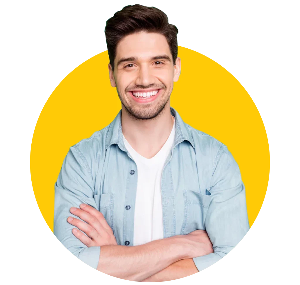 Salama Health insurance in UAE, International Health Plans, image of a man wearning blue shirt