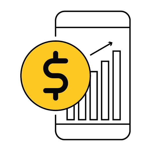 Salama savings and Investment in UAE, Savings & investment icon stock and graph icon