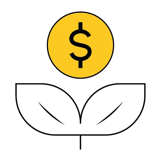 Salama Funds in UAE, Funds icon of dollar sign with plant